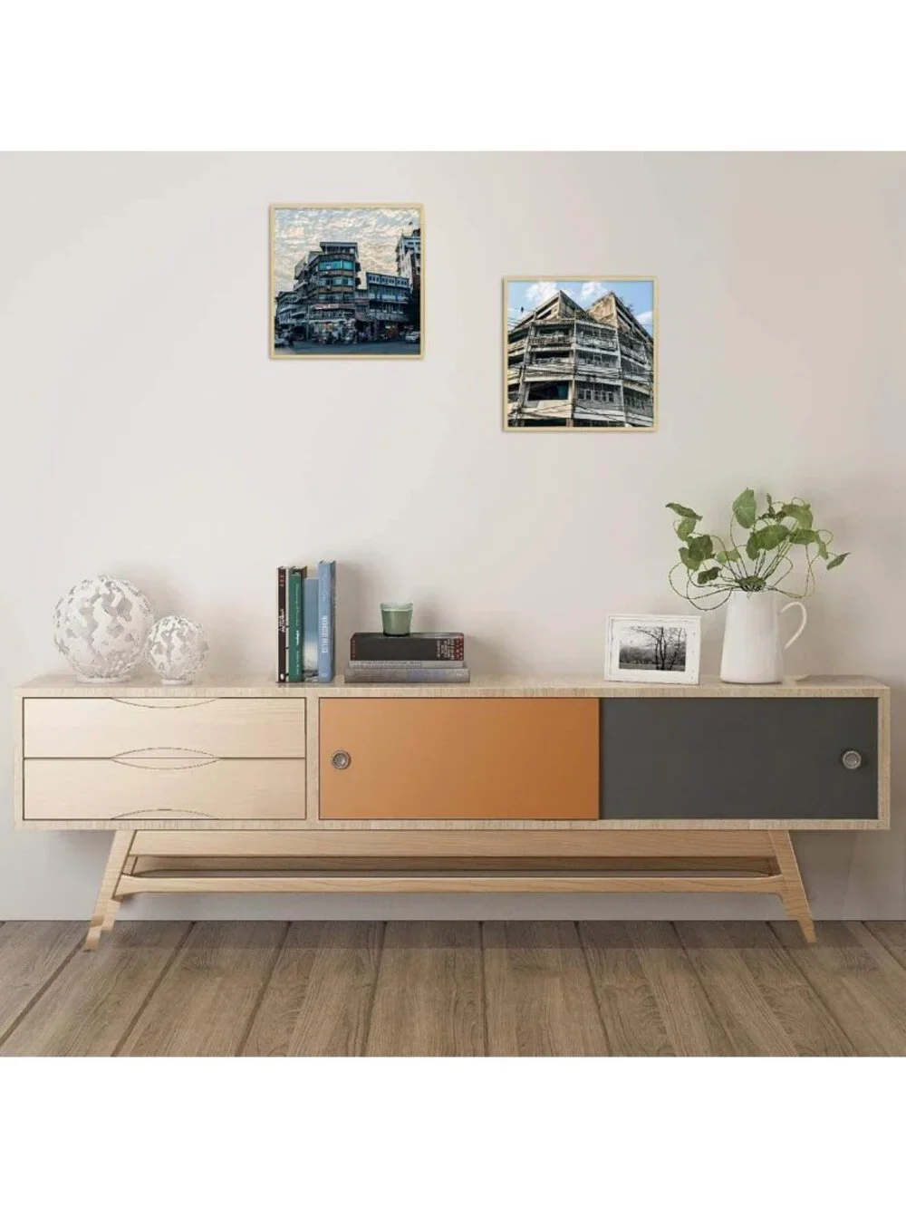 Stylish 12x12 Gold Aluminum Frame with White Mat & Real Glass - Perfect for Art